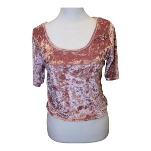 Soft Pink Crushed Velvet Blouse